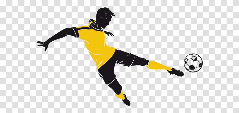 Footballer Silhouette Black And Yellow, Person, Leisure Activities, People Transparent Png