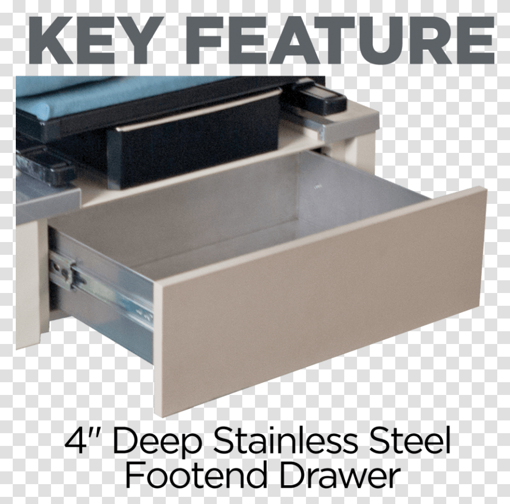 Footend Drawer 4 Inch Stainless, Furniture, Box, Table, Coffee Table Transparent Png