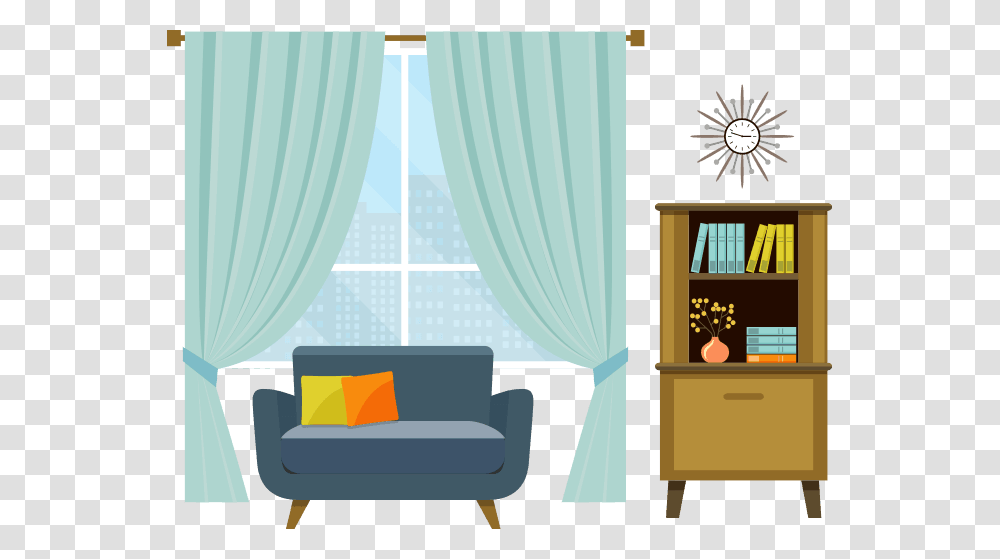 Footer Window Covering, Furniture, Curtain, Chair, Interior Design Transparent Png