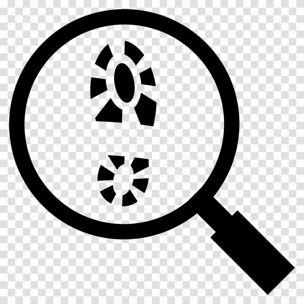 Footprint And Magnifying Glass Magnifying Glass With Footprints, Stencil Transparent Png