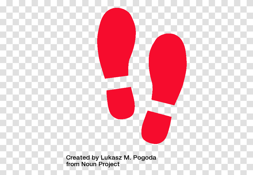 Footprint Clipart Red Red Foot Steps, Label, Hand Transparent Png