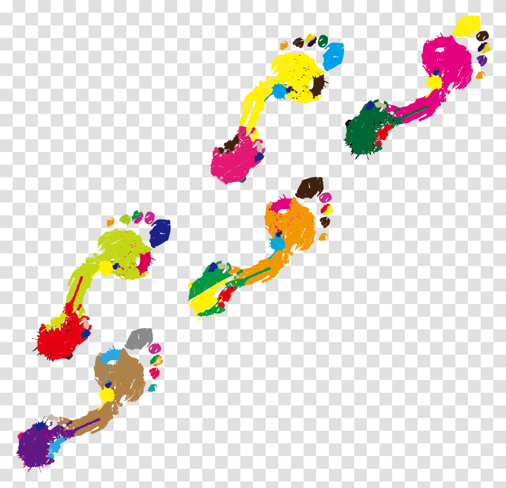 Footprint Colorful Footprints, Plot, Pattern Transparent Png