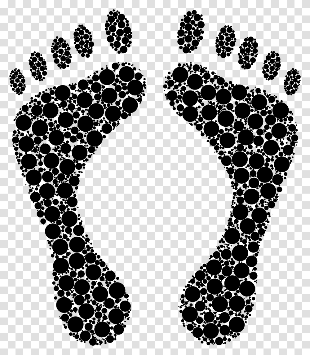 Footprints Silhouette Circles Big Image Hand And Foot Black, Gray, World Of Warcraft Transparent Png
