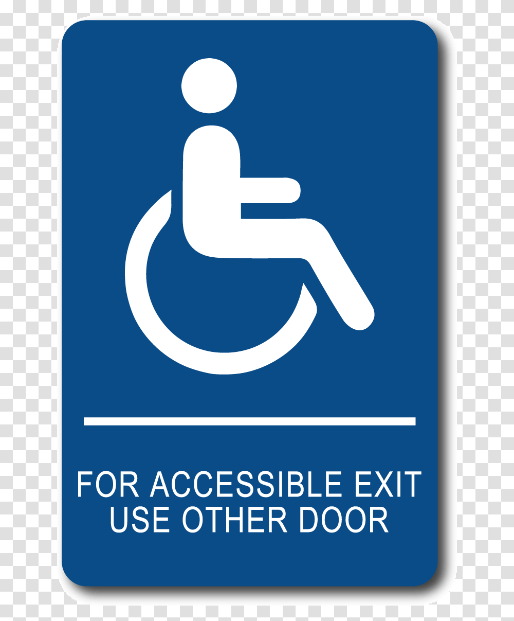 For Accessible Exit Use Other Door Sign Handicap Restroom Signs, Road Sign, Moon, Outer Space Transparent Png