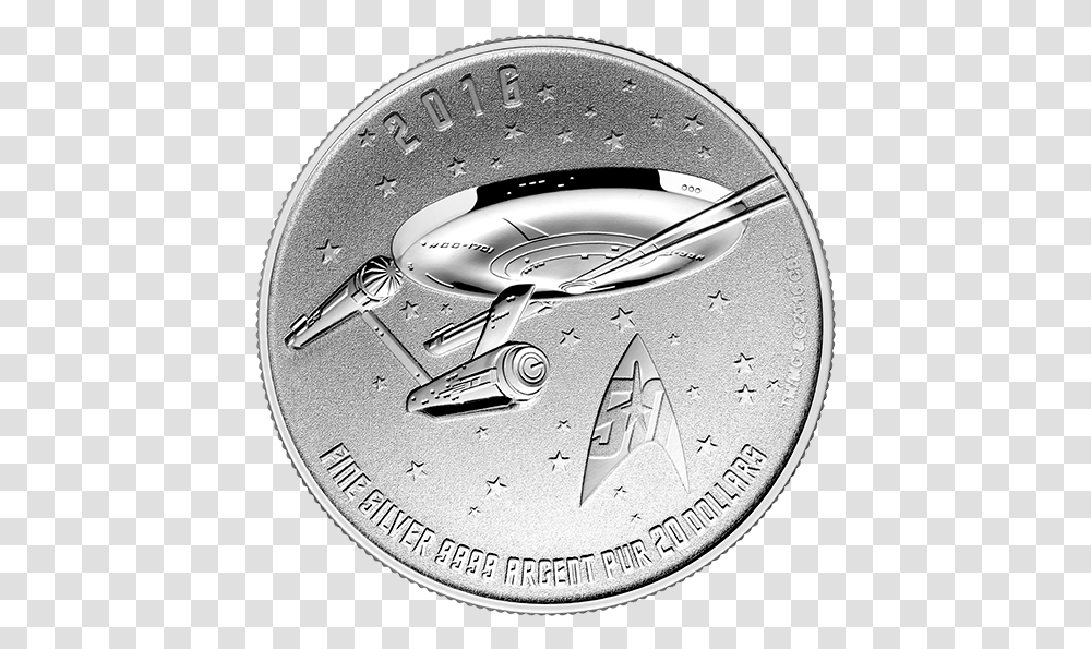 For Fine Silver Coin Star Trektm Enterprise 2016 Star Trek Silver Coin, Money, Wristwatch, Clock Tower, Architecture Transparent Png
