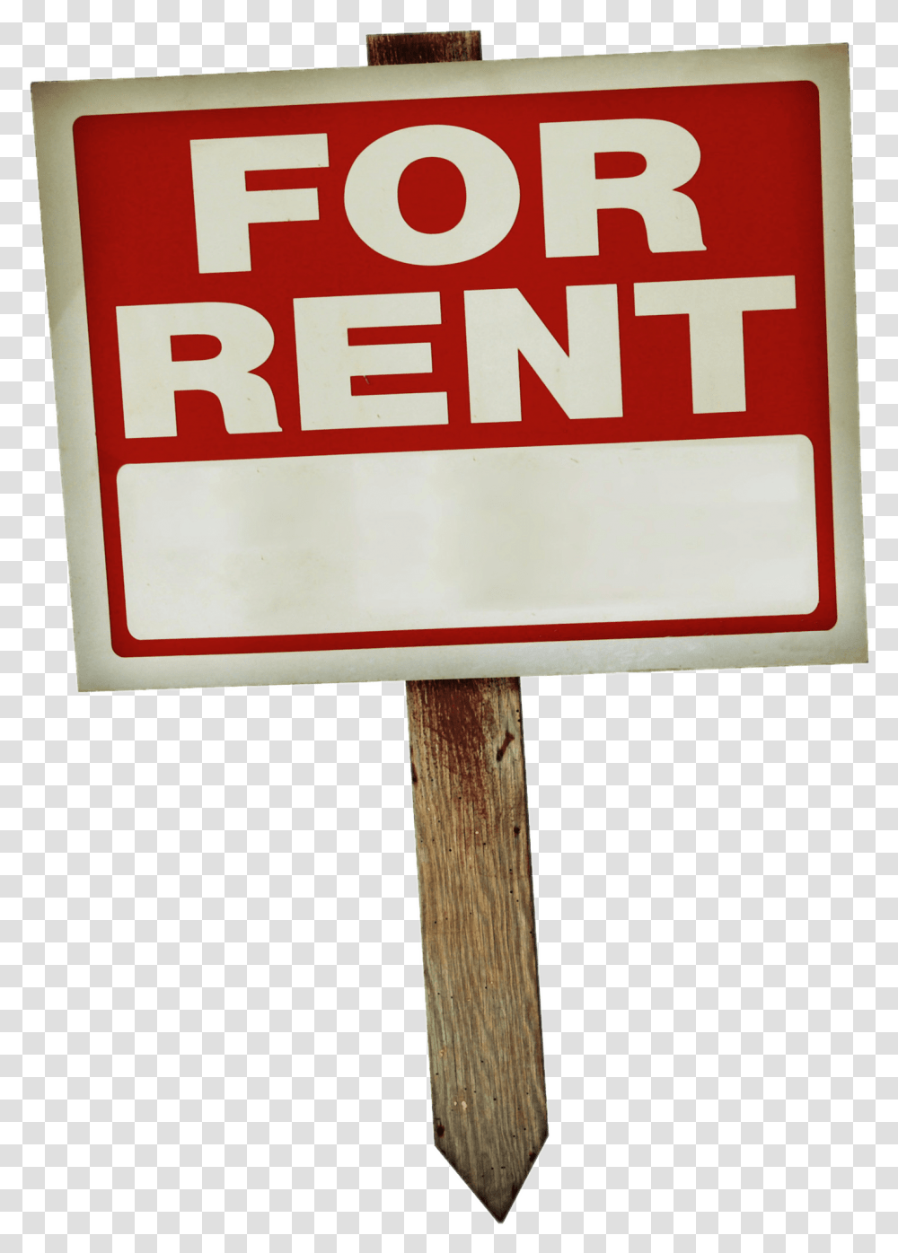For Rent Sign On Wooden Pole For Rent, Road Sign Transparent Png