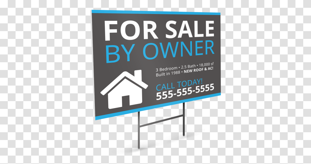 For Sale By Owner Yard Sign Template Preview Real Estate Signs Templates, Advertisement, Billboard Transparent Png