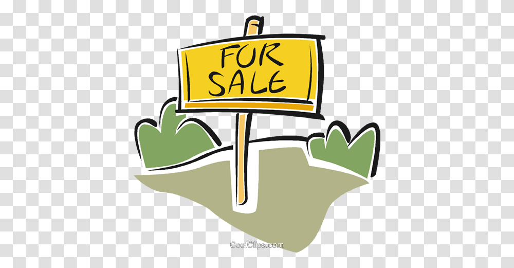 For Sale Sign Royalty Free Vector Clip Art Illustration, Label, Outdoors, Bulldozer Transparent Png