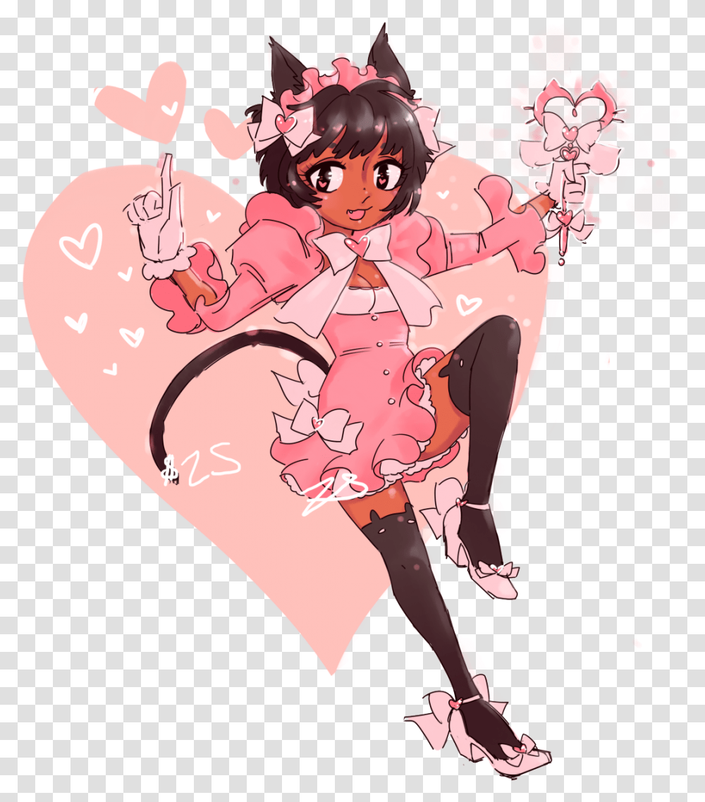 For This One I Made A Magical Cat Girl With Lots Of Cartoon, Comics, Book, Person, Manga Transparent Png
