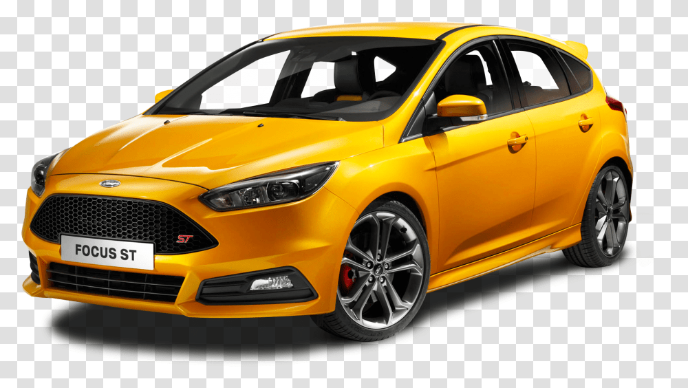 Ford Focus St Yellow Car, Vehicle, Transportation, Automobile, Sedan Transparent Png