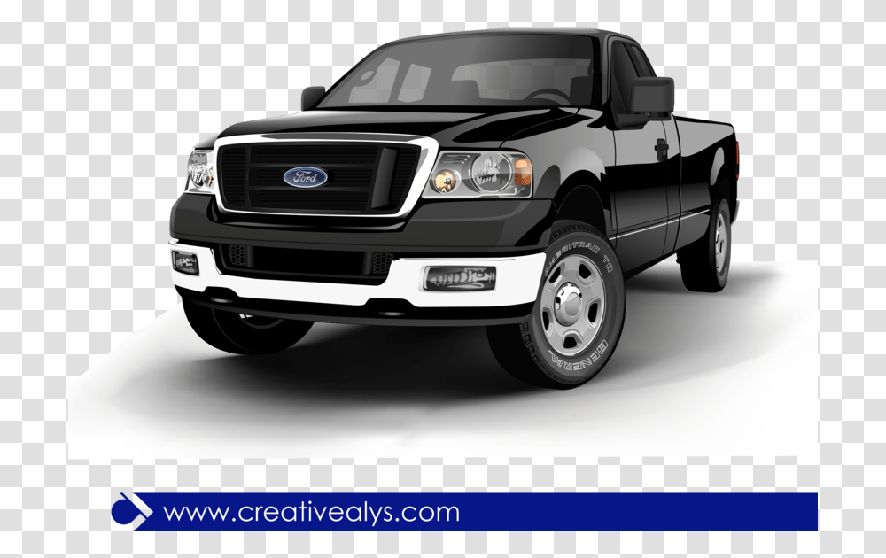 Ford Realistic Black Pickup Truck Realistic Car Vector, Vehicle, Transportation, Automobile, Bumper Transparent Png