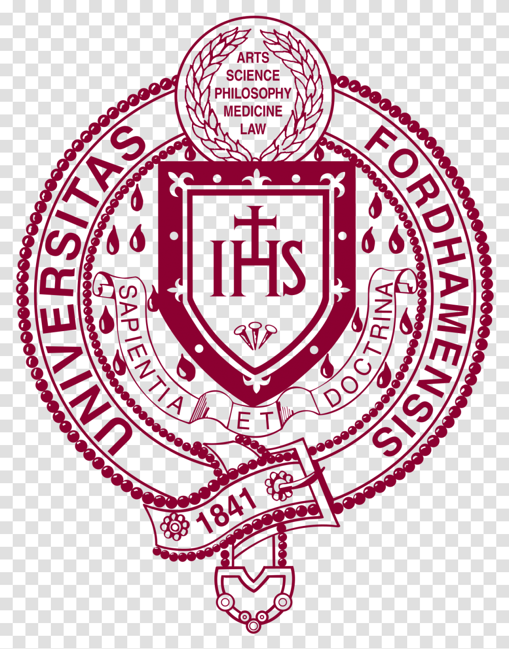 Fordham University Fordham University Logo, Symbol, Trademark, Emblem, Badge Transparent Png