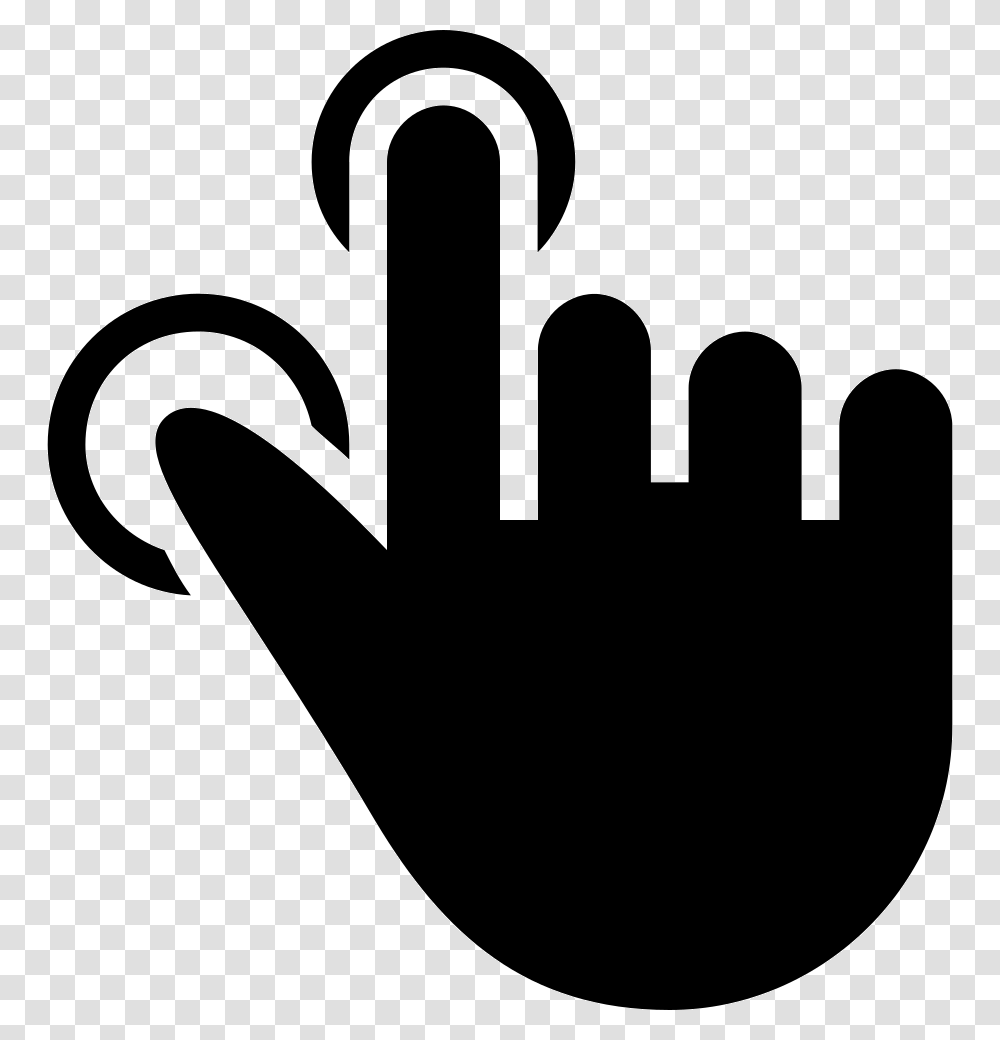 Forefinger And Thumb Finger Tap Gesture Indice Icono, Silhouette, Hammer, Tool, Stencil Transparent Png
