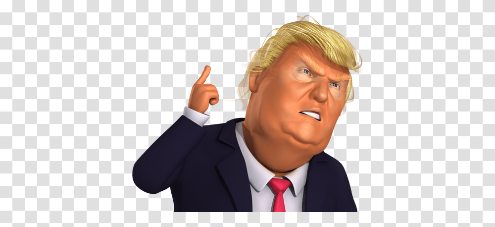 Forehead Microphone Caricature Trump Donald Trump Cartoon, Tie, Accessories, Person, Suit Transparent Png