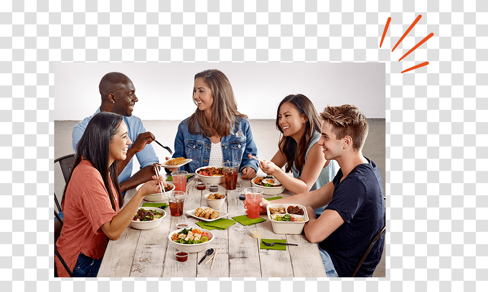 Foreigners Eating Korean Food, Person, Human, Dining Table, Furniture Transparent Png