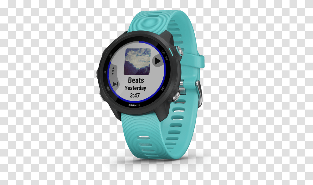 Forerunner 245 Music Aqua, Wristwatch, Digital Watch Transparent Png