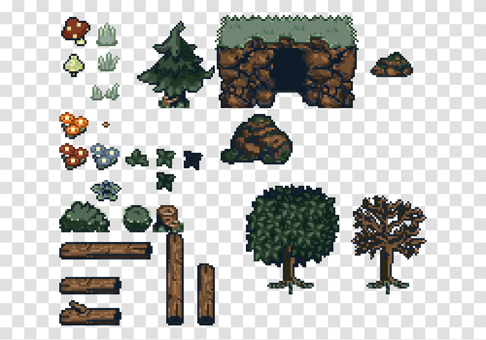 Forest Conifer, Tree, Plant, Minecraft, Land Transparent Png