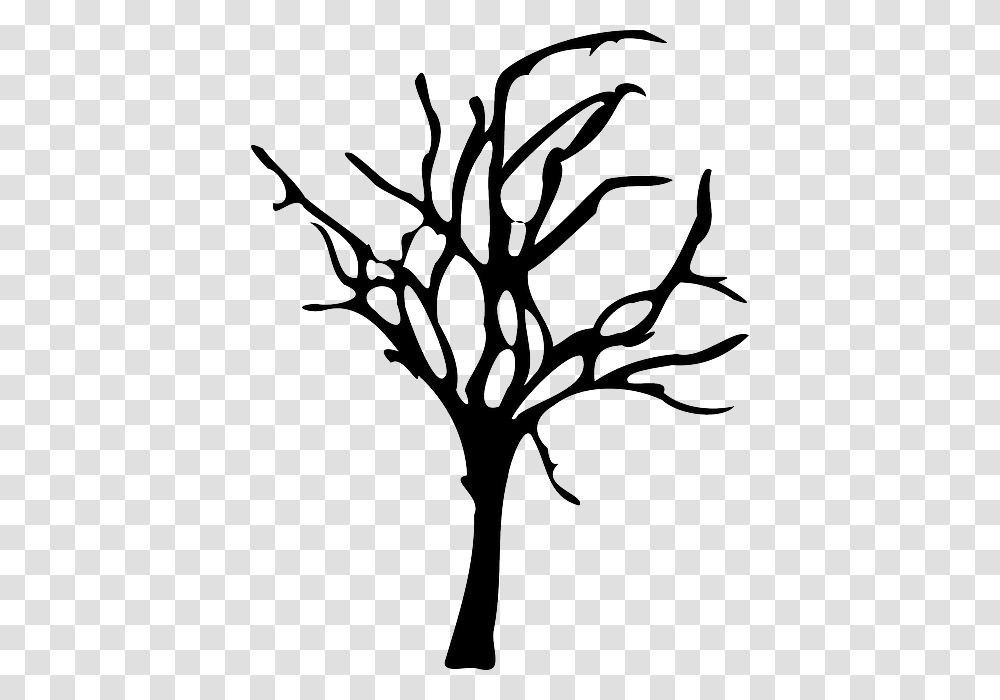 Forest Decline Forest Dieback Tree Dead Winter Scary Tree Clipart, Stencil, Silhouette, Plant Transparent Png