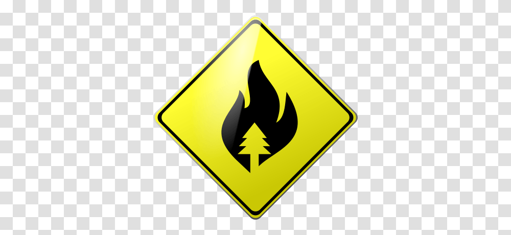 Forest Fire Clipart Black And White, Road Sign Transparent Png