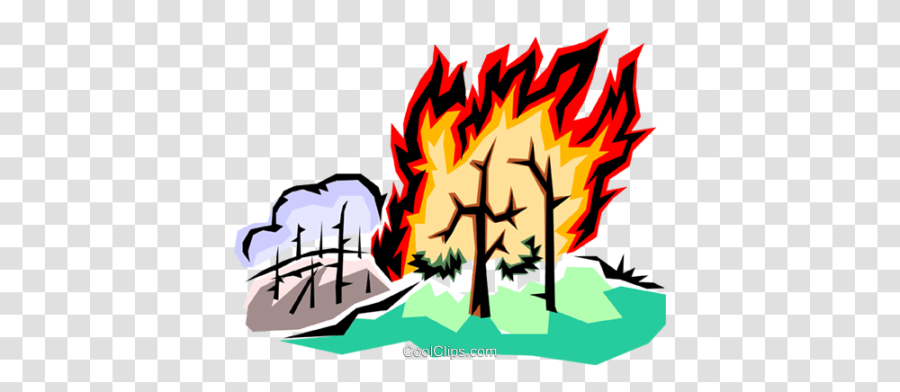 Forest Fire Royalty Free Vector Clip Art Illustration Forest Fire To Draw, Flame, Bonfire, Poster Transparent Png