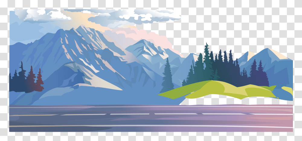 Forest Stock Illustration Clip Art Blue Sky Mountain Range Background, Nature, Outdoors, Snow, Peak Transparent Png