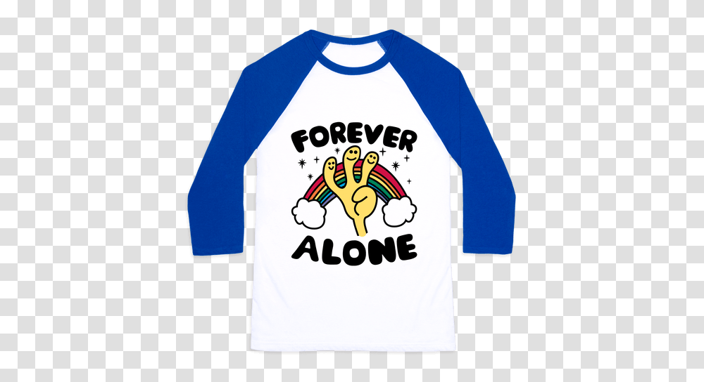 Forever Alone Baseball Tee Lookhuman, Sleeve, Apparel, Long Sleeve Transparent Png