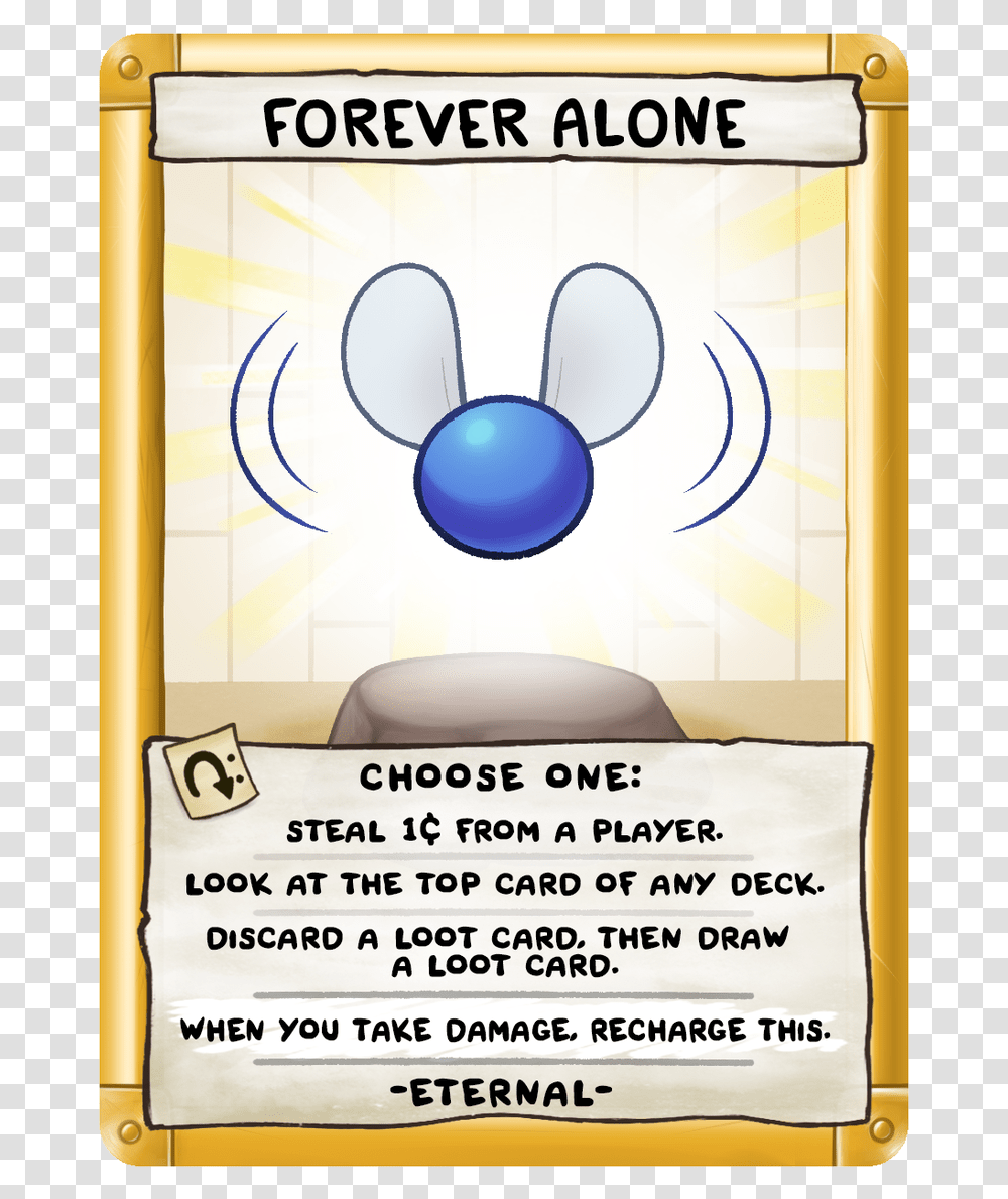 Forever Alone Binding Of Isaac Four Souls Blue Baby, Poster, Advertisement, Flyer Transparent Png