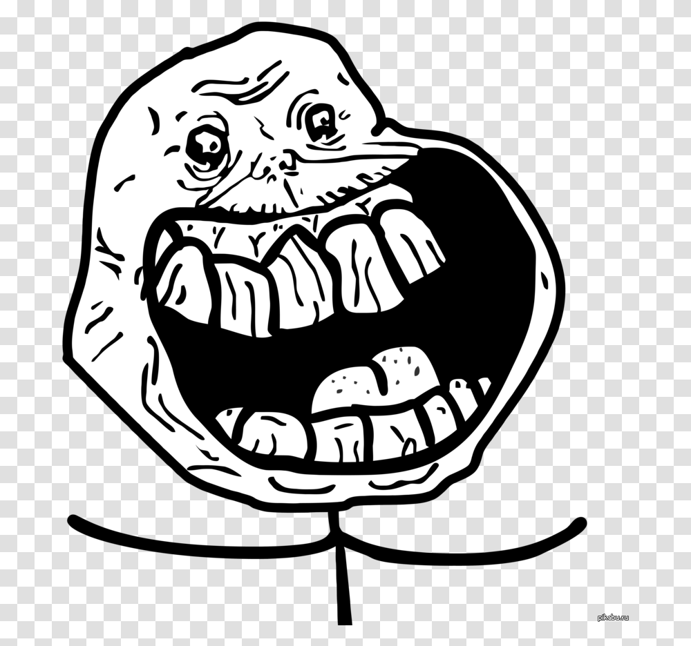Forever Alone Guy Troll Face Happy, Plant, Outdoors, Nature, Stencil Transparent Png