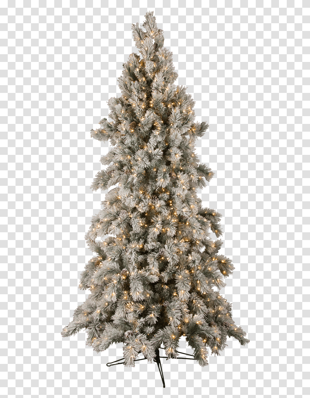 Forevertree Slim Snowy Aspen Pine Easylite With Cones And Remote Christmas Tree, Ornament, Plant, Conifer Transparent Png