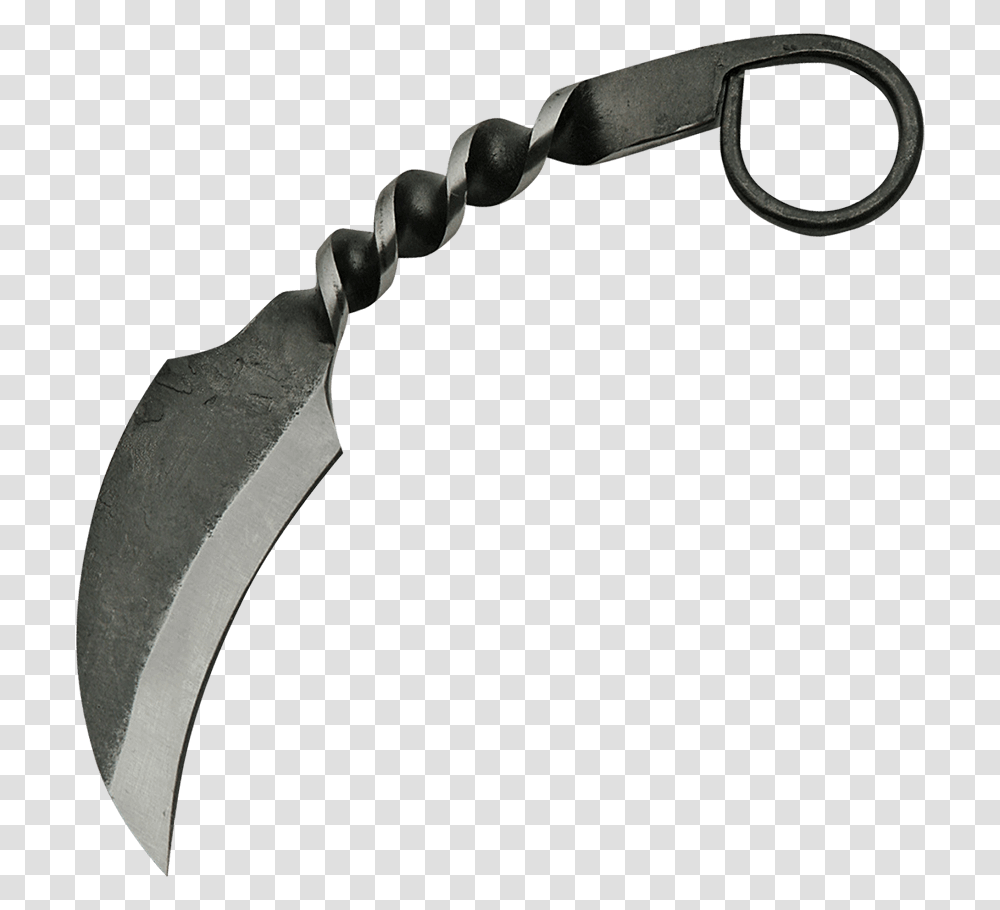 Forged Twist Karambit Hand Forged Railroad Spike Karambit, Weapon, Weaponry, Blade, Knife Transparent Png