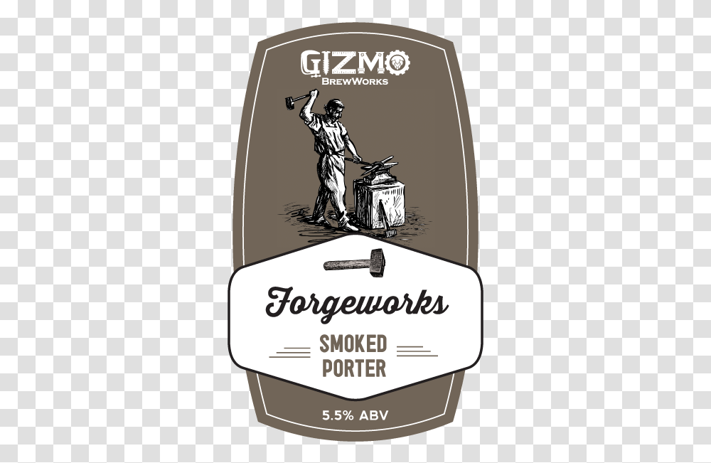 Forgeworks Smoked Porter Gizmo Brew Works Illustration, Person, Tool, Tin, Flyer Transparent Png