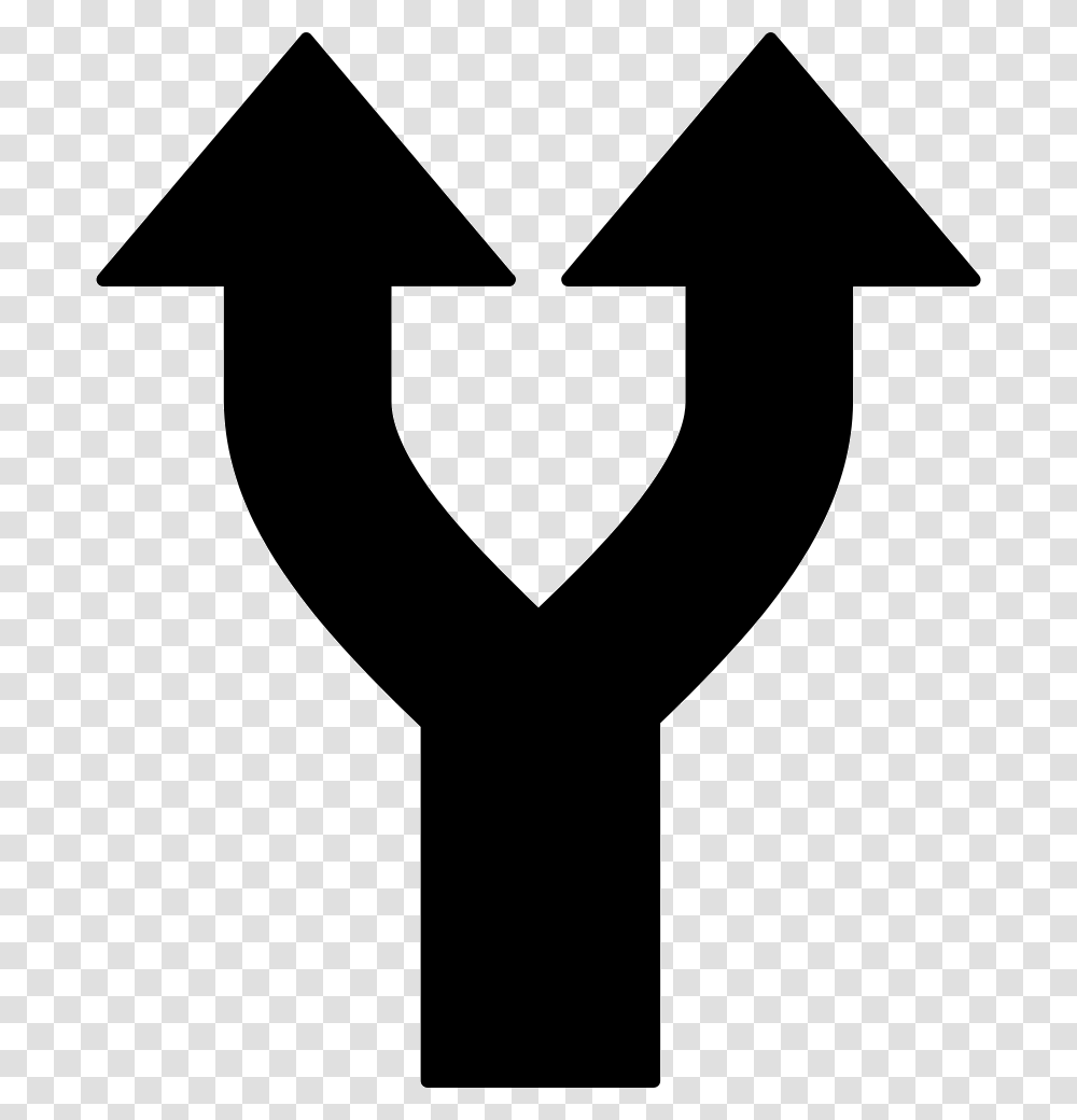 Fork Arrow Fork In The Road Icon, Cross, Stencil, Axe Transparent Png