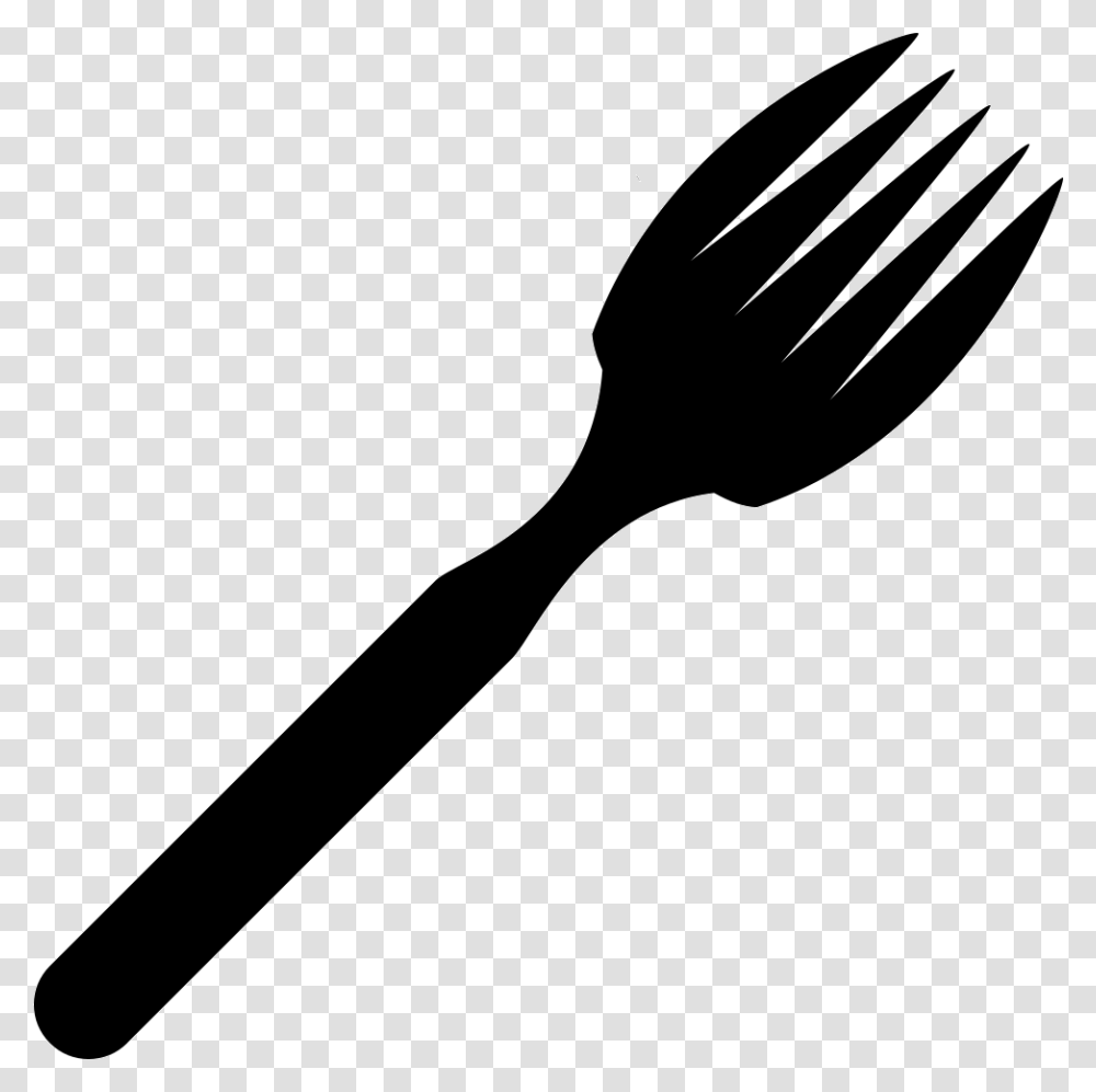 Fork Eating Tool Silhouette In Diagonal Comments Fork Silhouette, Cutlery, Mixer, Appliance Transparent Png