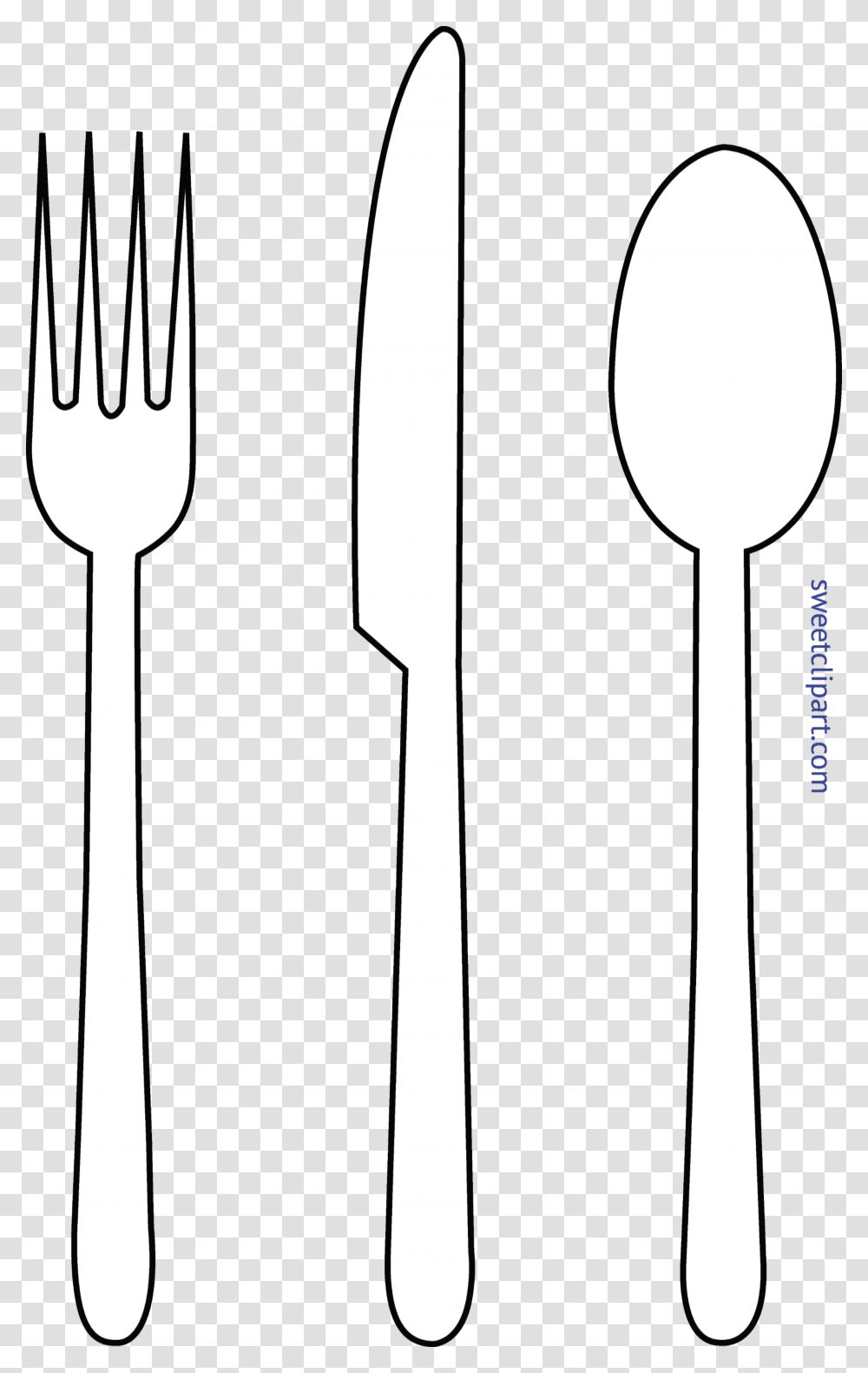 Fork Knife Spoon Lineart Clip Art, Cutlery Transparent Png