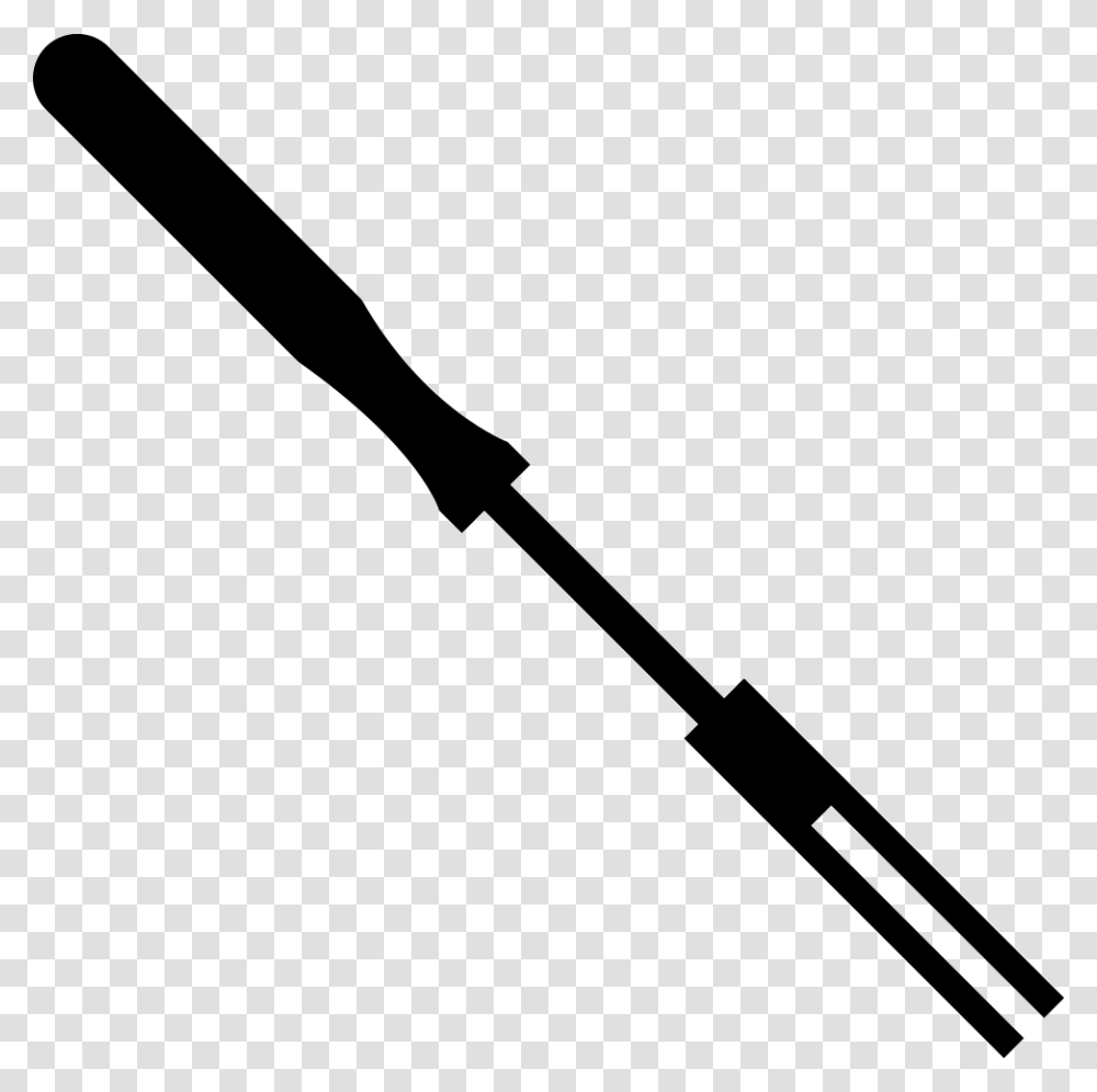 Fork Of Long And Thin Shape Baseball Bat Black, Silhouette, Weapon, Weaponry, Baton Transparent Png