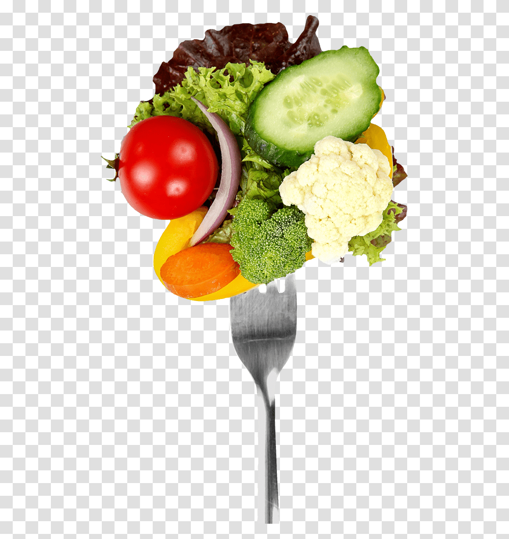 Fork With Fresh Salad Vegetables On A Fork, Plant, Food, Orange, Fruit Transparent Png