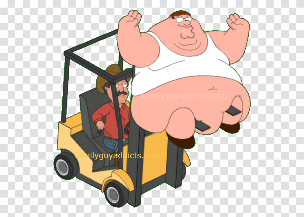 Forklift Peter Raise The Roof Fat People On Forklift, Person, Human, Vehicle, Transportation Transparent Png