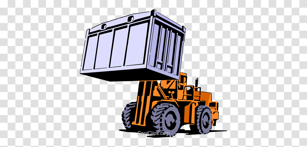 Forklift Royalty Free Vector Clip Art Illustration, Housing, Building, Shipping Container, Vehicle Transparent Png