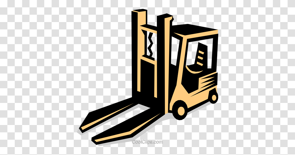 Forklift Royalty Free Vector Clip Art Illustration, Vehicle, Transportation, Bus, School Bus Transparent Png