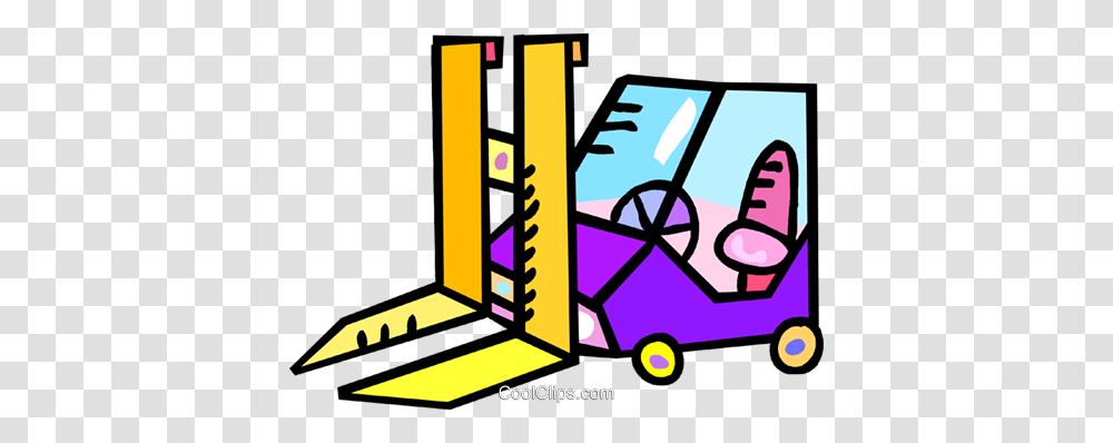 Forklift Royalty Free Vector Clip Art Illustration, Vehicle, Transportation, Car Wash, Drawing Transparent Png