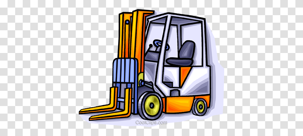 Forklift Royalty Free Vector Clip Art Illustration, Vehicle, Transportation, Fire Truck, Moving Van Transparent Png