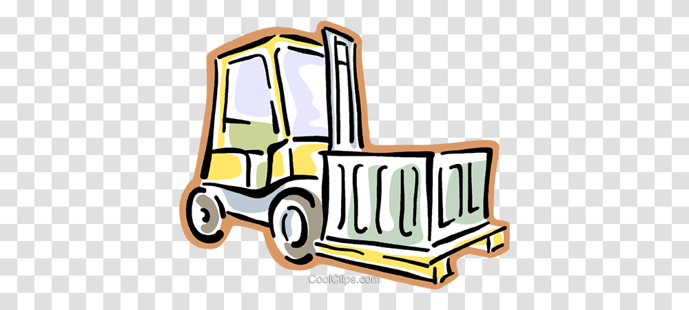 Forklift Royalty Free Vector Clip Art Illustration, Vehicle, Transportation, Furniture, Fire Truck Transparent Png