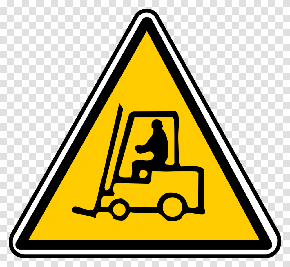 Forklift Warning Sign Attention Engin, Road Sign, Triangle Transparent Png