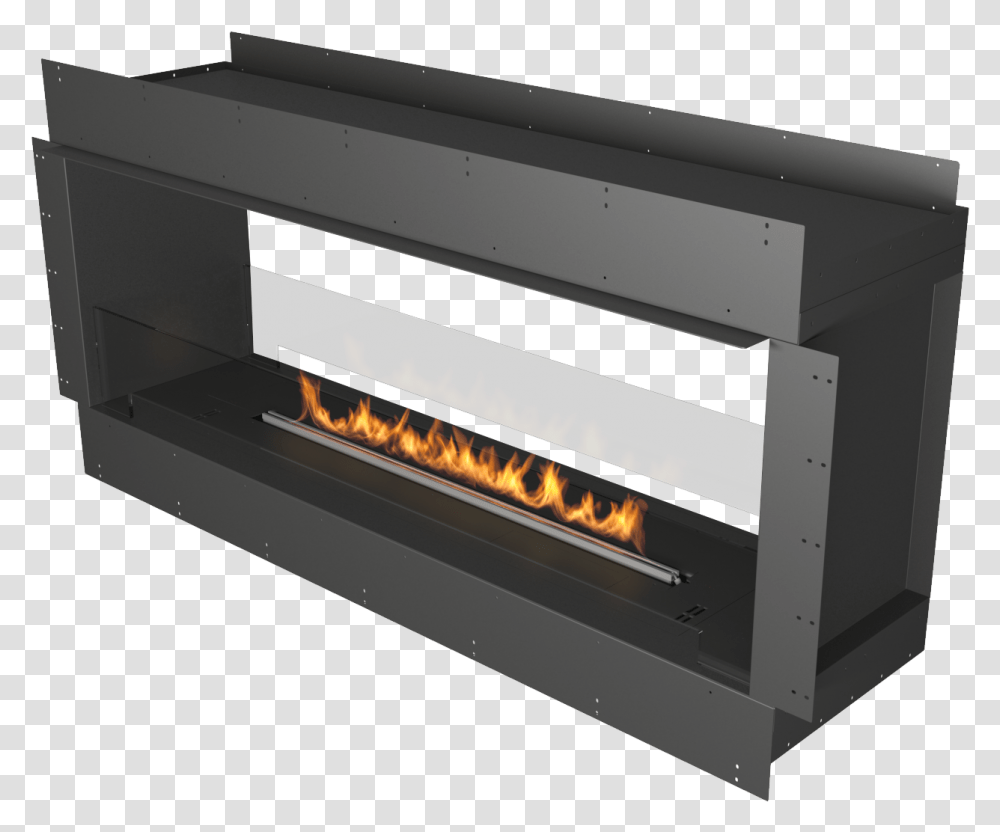 Forma Fireplace Doublesided Firebox Planika Fireplace, Appliance, Oven, Heater, Space Heater Transparent Png