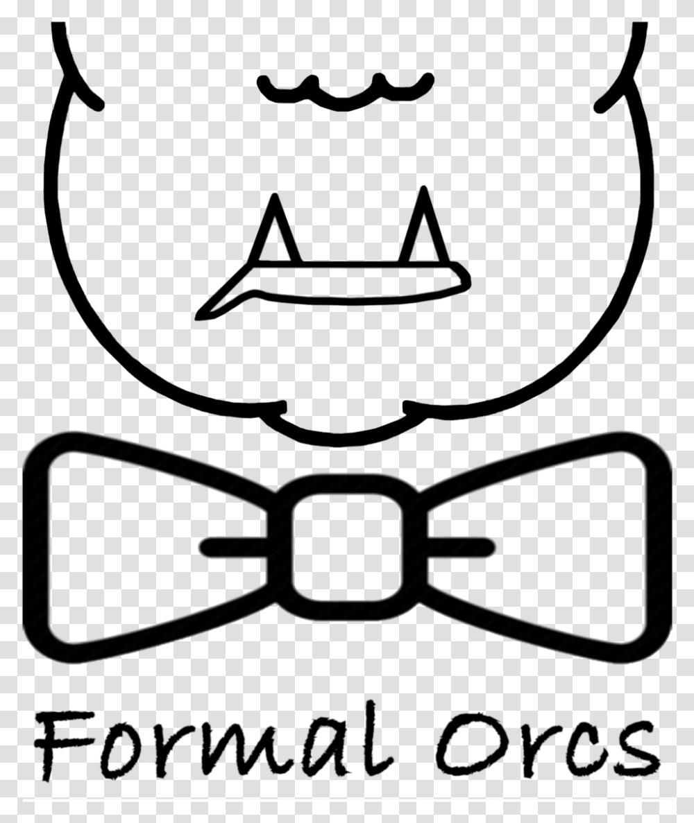 Formal Orcs Logo Black Bow Black And White, Stencil, Cushion, Trademark Transparent Png