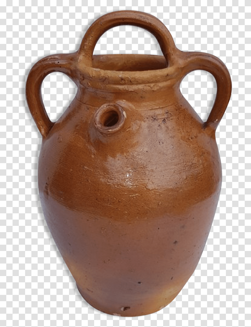 Former Water Glazed Terracotta Pot With 3 Handles Earthenware, Pottery, Jar, Vase, Urn Transparent Png