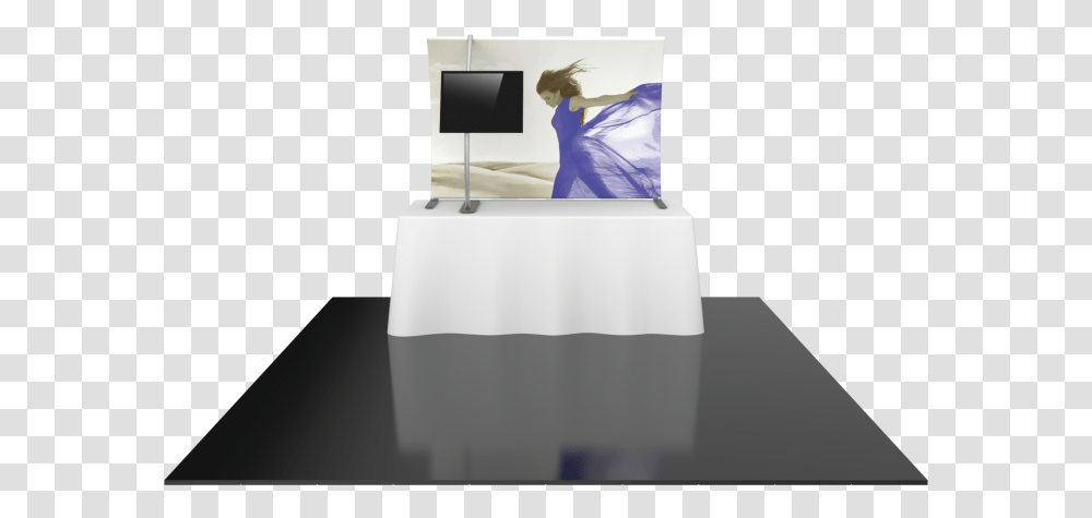 Formulate Tt3 Curved Table Top Display With Fabric Table, Tabletop, Furniture, Person Transparent Png