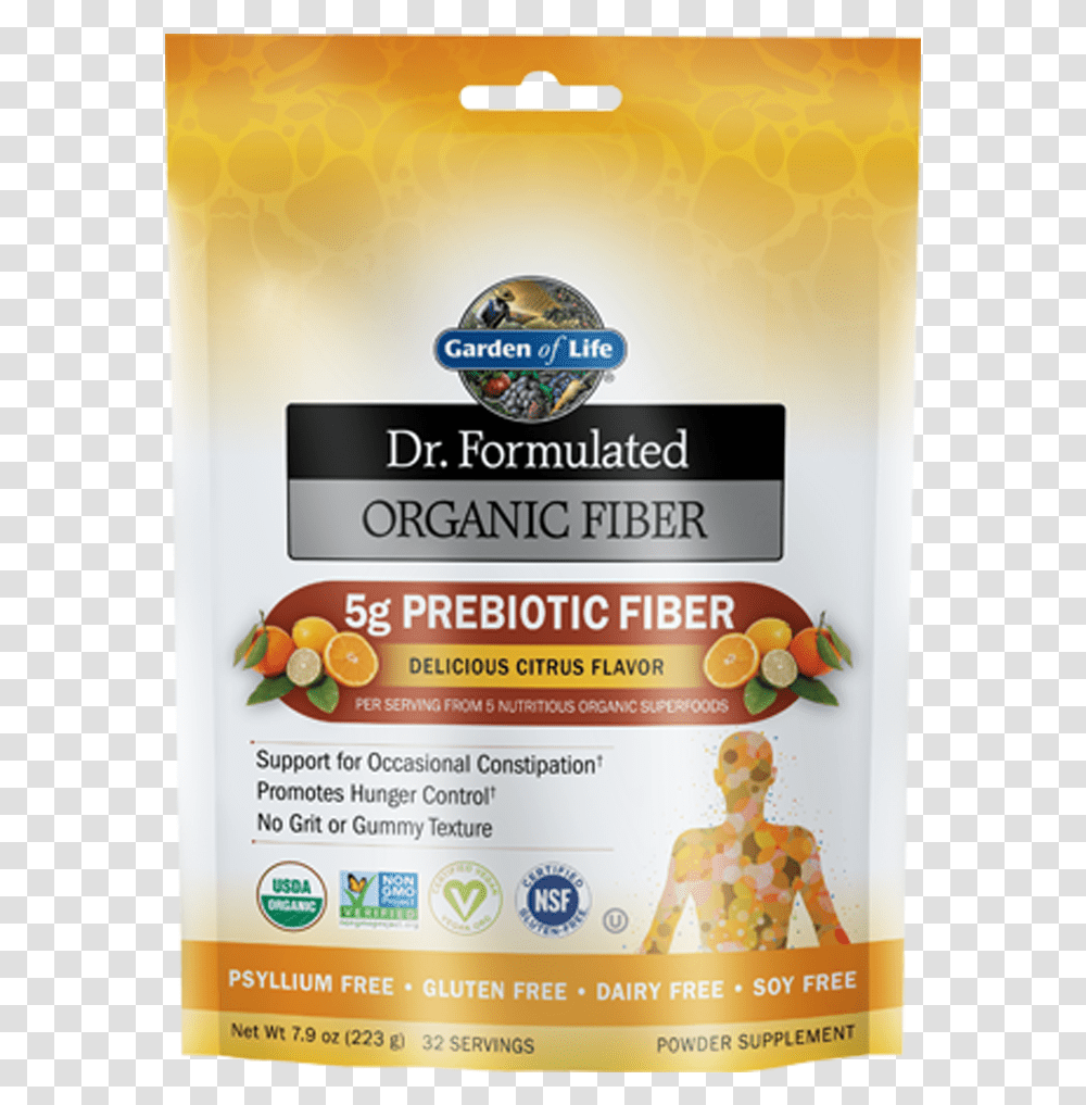 Formulated Organic Fiber Citrus Garden Of Life Dr Formulated Organic Fiber, Label, Food, Plant Transparent Png