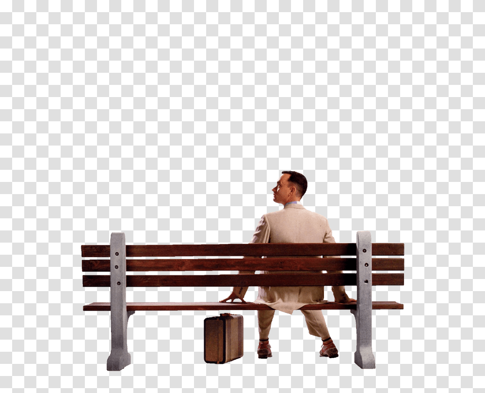 Forrest Gump Bench, Sitting, Person, Human, Furniture Transparent Png