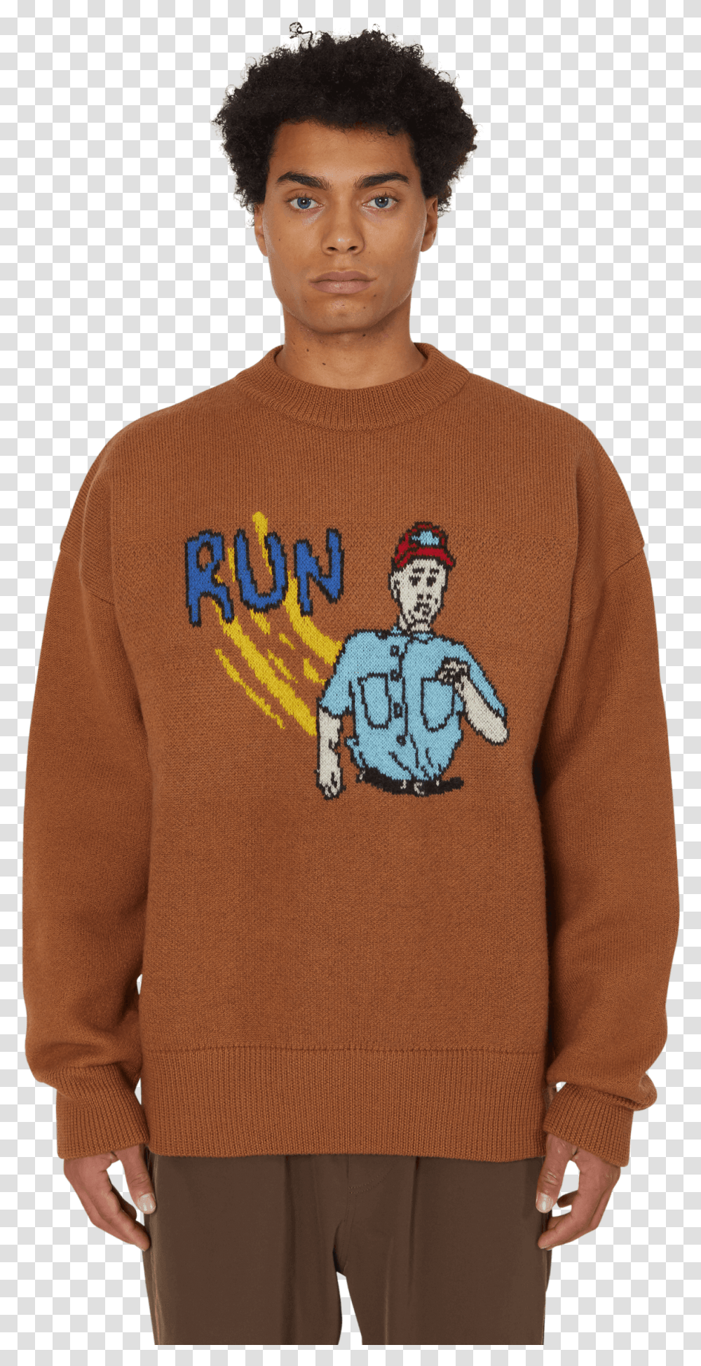 Forrest Gump Jacquard Knitwear Sweater Sweater, Clothing, Apparel, Sweatshirt, Long Sleeve Transparent Png